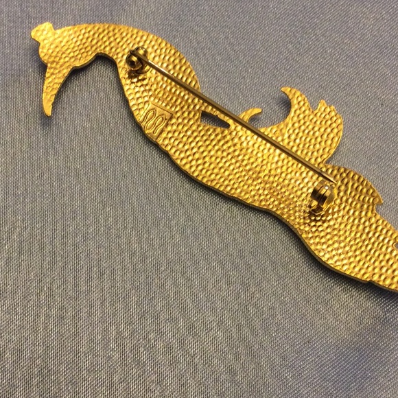 - Vintage peacock enameled cloisonné brooch by Fish Crown enterprise… - Picture 2 of 5